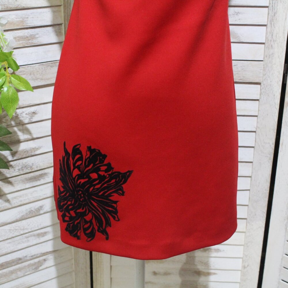 Calvin Klein sleeveless sheath dress with flowers velvet applique flowers (174) - Picture 3 of 16